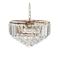 **Titre technique : Lustre en cristal avec finition dorée - Élégance moderne**