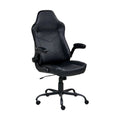 **Chaise de bureau ergonomique en simili cuir noir avec accoudoirs et roulettes**